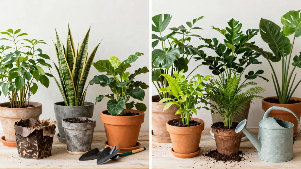 8 Repotting Plant Before After Transformation